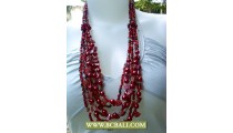 Red Bead Fashion Necklace Layer